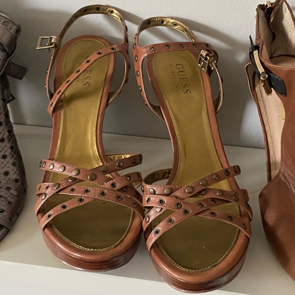 Guess Tan Studded Sandals